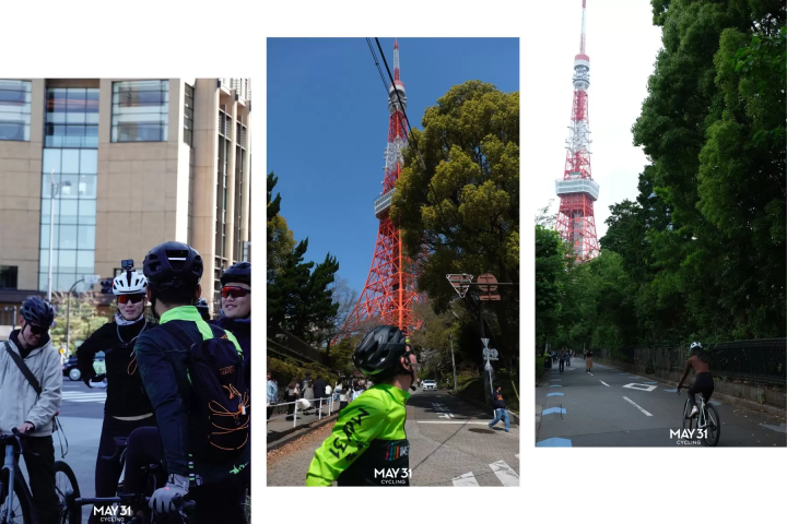 At about the 13km point, at Tokyo Tower and Shiba Park, there was time for photos and a 20-minute break.