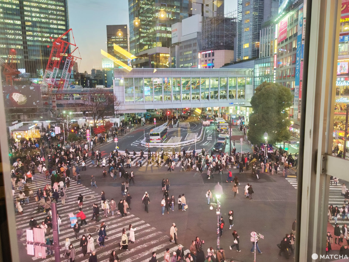Shibuya Crossing view from Share Lounge