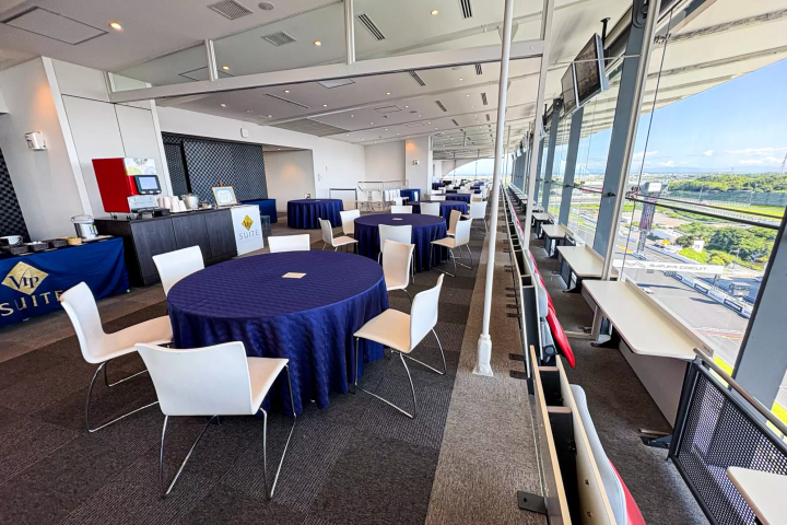 The Circuit View Lounge – VIP Suite offers a view of the coveted straight and pits. 