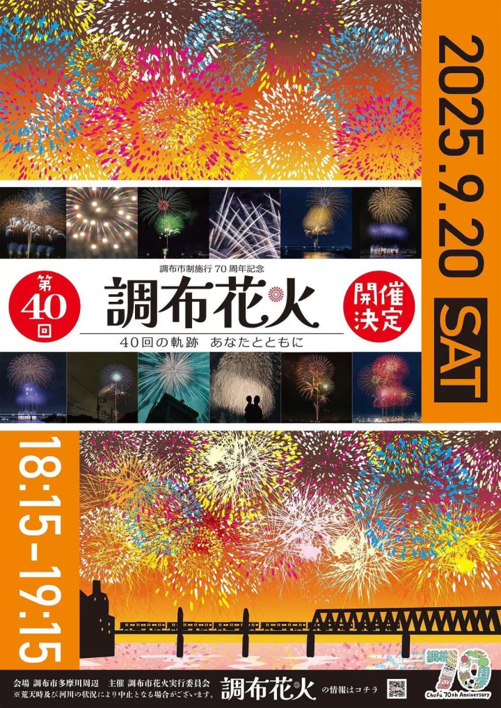 萬發音樂同步花火照亮夜空!東京「調布花火大會2025」9月20日多摩川周邊施放