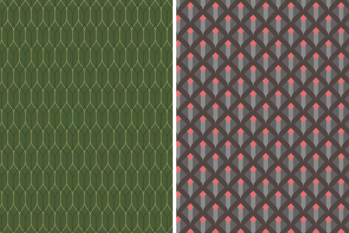 从左至右依次为“Yambaru Mori”和“Yambaru Creatures”的设计图样