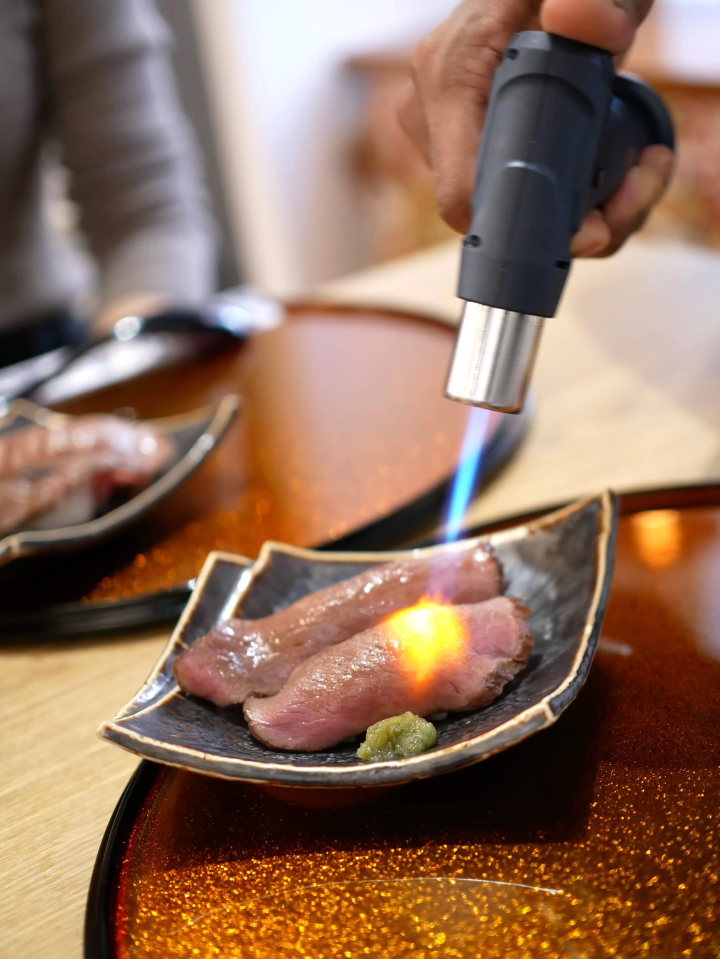 The Wagyu beef is grilled right in front of you and has a melt-in-your-mouth texture