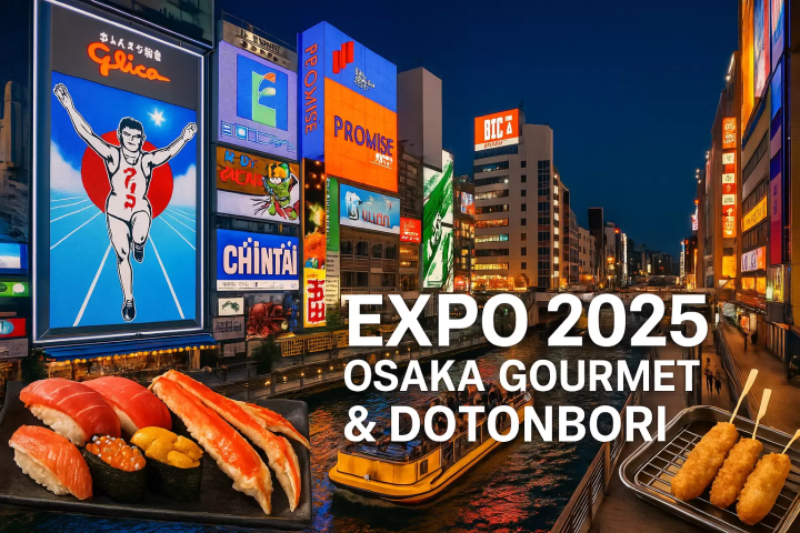 大阪難波一日遊，享受觀光與美食！道頓堀遊船、章魚燒、炸串、壽司無限暢吃