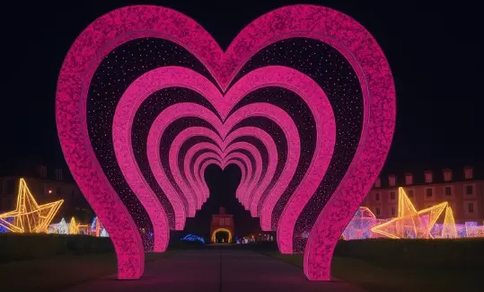 光之慶典「神戶Illuminage燈光秀2025」粉紅宮殿燈飾與愛心隧道10月24日登場！