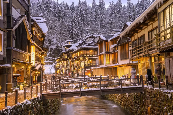 Ginzan Onsen in winter