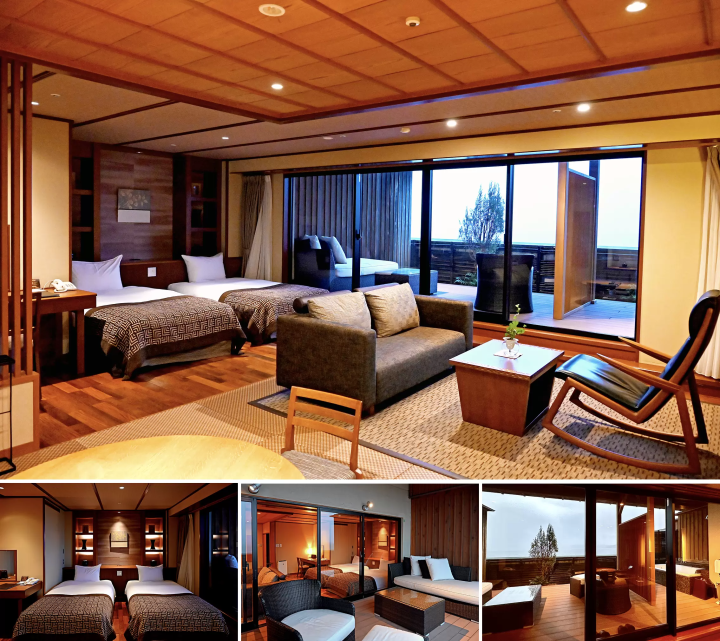 A room at Notojima Terrace Club with a luxurious atmosphere. 