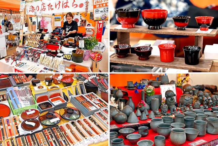 There are also many shops selling Wajima's famous Wajima lacquerware bowls, chopsticks, accessories, and more. 