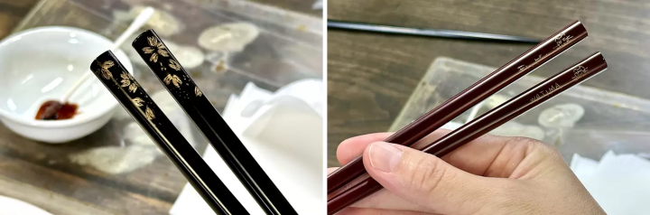 Finally, it is polished to reveal the gold powder pattern. It is then placed in a plastic bag and taken home, where it is left for three days until the lacquer has dried and it is ready to use. 