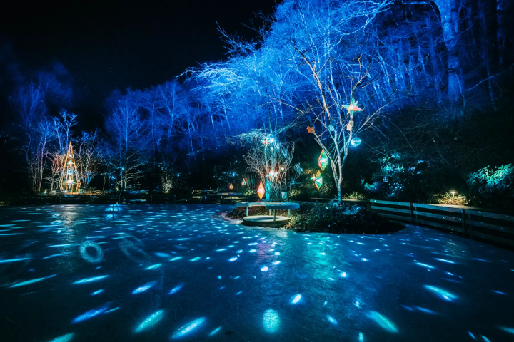 輕井澤冬季必訪「星塵冰場+聖誕燈飾」體驗漫步星空的冰上滑行