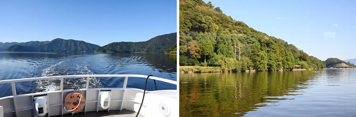 Take a sightseeing boat around Lake Suigetsu, where the world's largest varves have been discovered. It's interesting to see scenery that can only be seen from the lake, and to cycle through the scenery in the opposite direction. 
