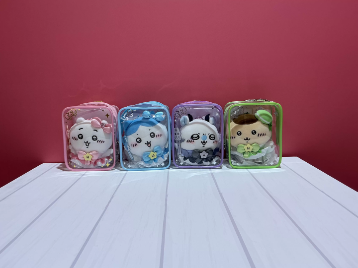 "Clear pouch that can fit a mascot!"