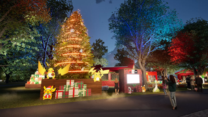橫濱紅磚倉庫「寶可夢快樂假期」2025 聖誕燈飾