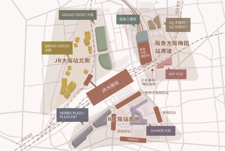 오사카 우메다 7대 쇼핑몰 교통 안내! 이해하기 쉬운 지도 설명: 1부