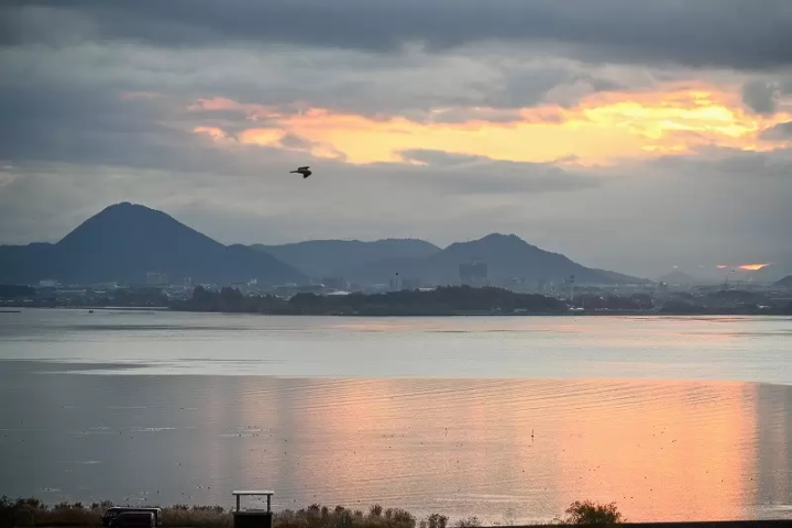 Lake Biwa seen from the guest rooms