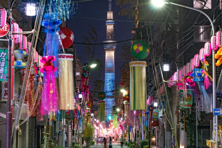 晚上的下町七夕祭