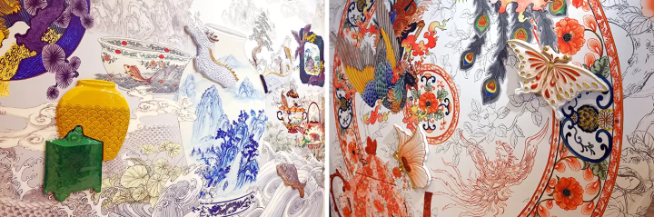 The entrance to the facility is decorated with a mural by popular artist Muta Yoko, who lives in Nomi City.