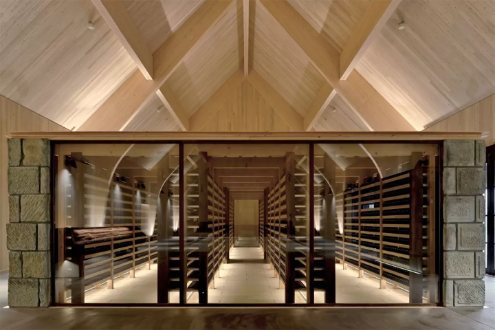 A sparkling sake aging cellar inside the Garyu Building. 
