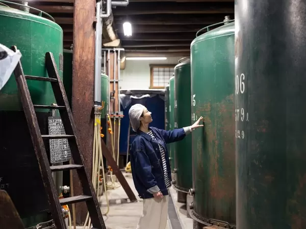 Each type of sake is carefully managed in small tanks according to its specific design requirements. 