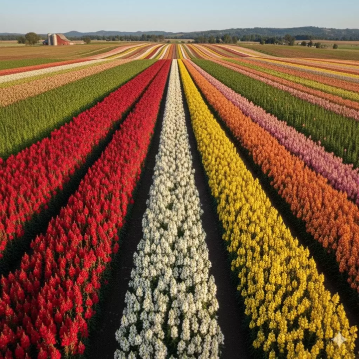 延伸至水平線的「花之地毯