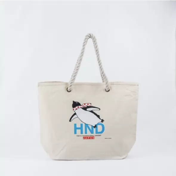 麻繩提把托特包(天空企鵝款式)