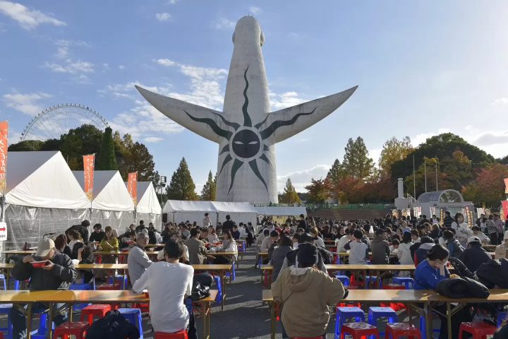 3D Drone Art Show Osaka's Expo '70 Commemorative Park Expo Night Sky Becomes Art