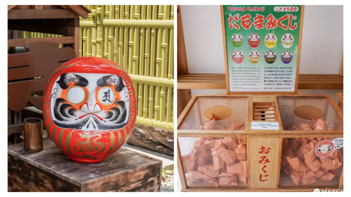 深大寺入口處擺放了一個大大的達摩。而且抽籤的地方,還有一個達摩籤