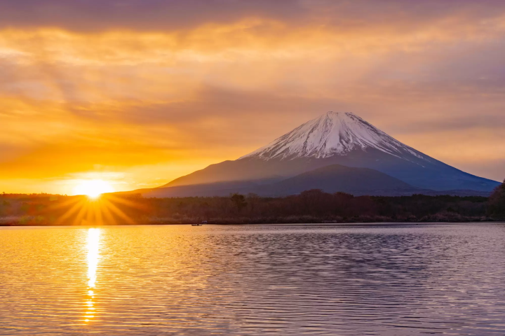 夕陽與富士山