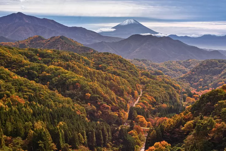 富士山景色3：从八岳高原大桥眺望富士山 
