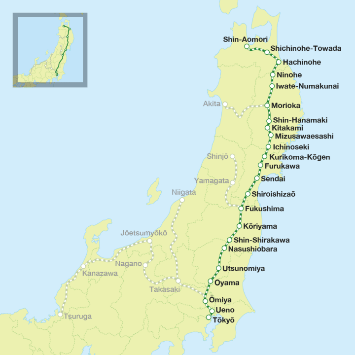 Tohoku Shinkansen Route Map