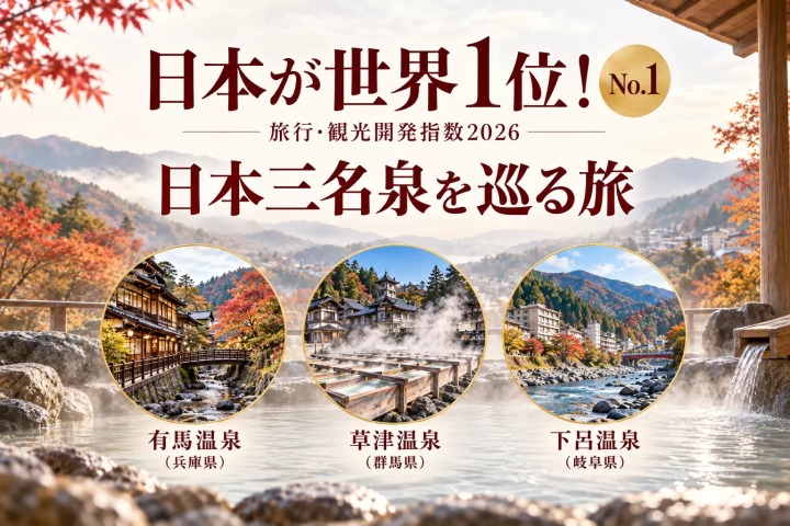日本が観光開発指数で世界1位！日本三名泉を巡る旅